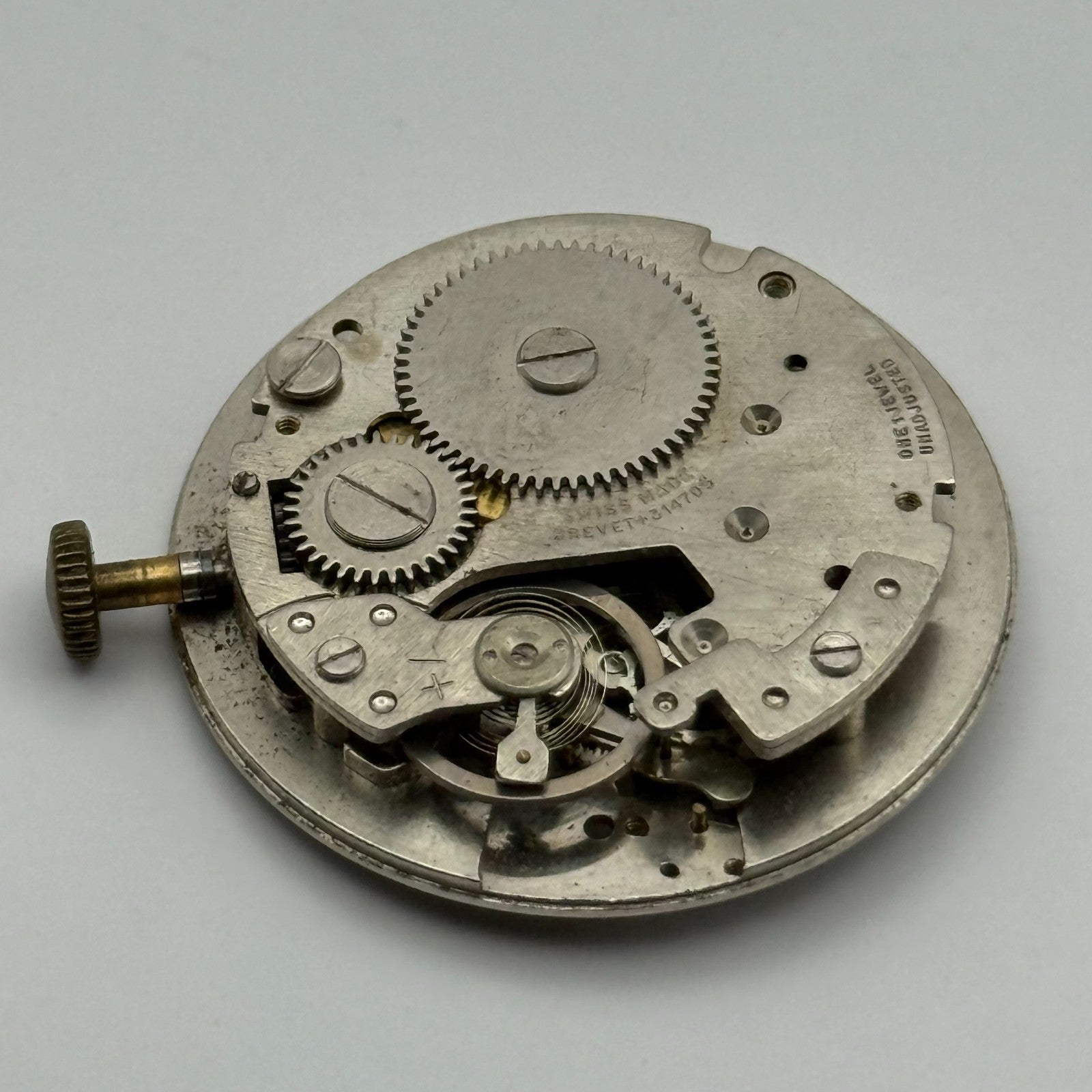 BFG 875 Watch Movement 1 Jewel Manual Wind Swiss Vintage Parts Repair 31.1mm