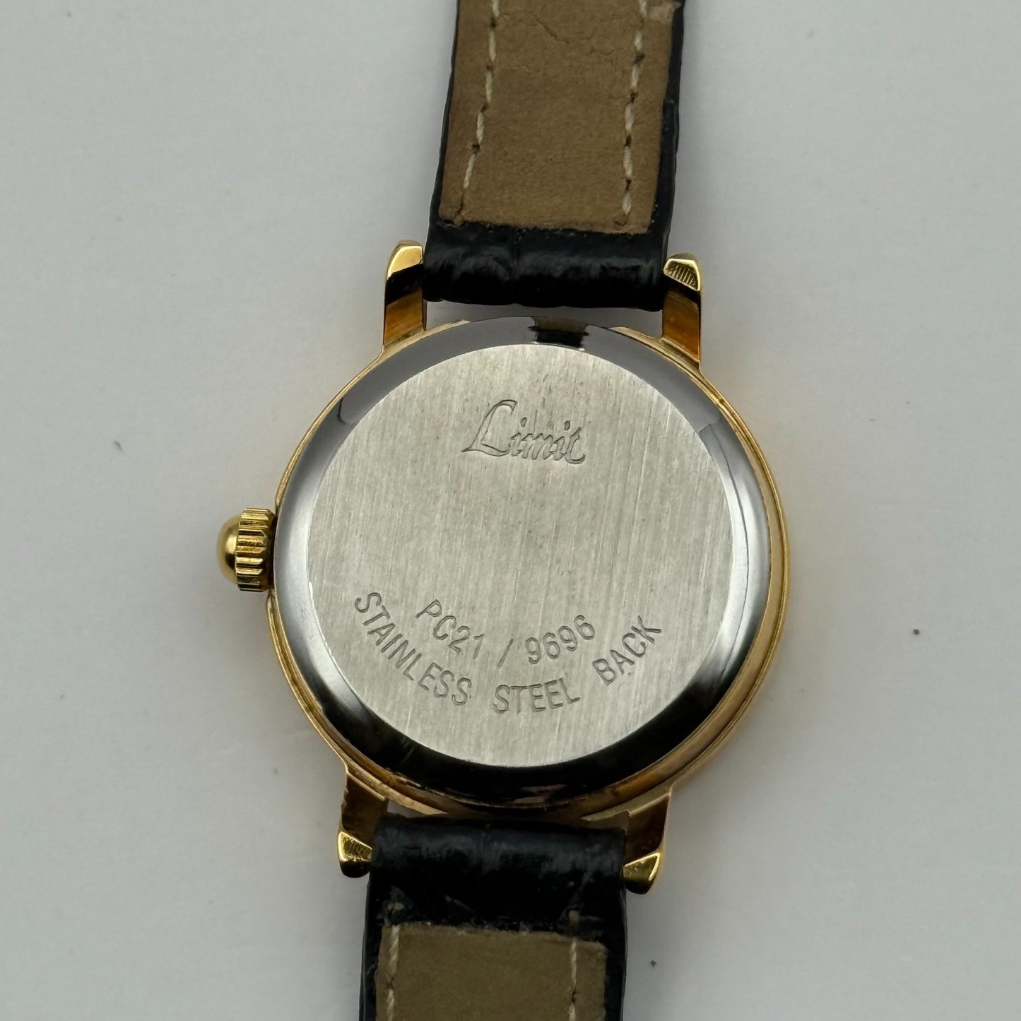 Limit Ladies Quartz Watch White Dial Crystal Accents Leather Strap Working 22mm