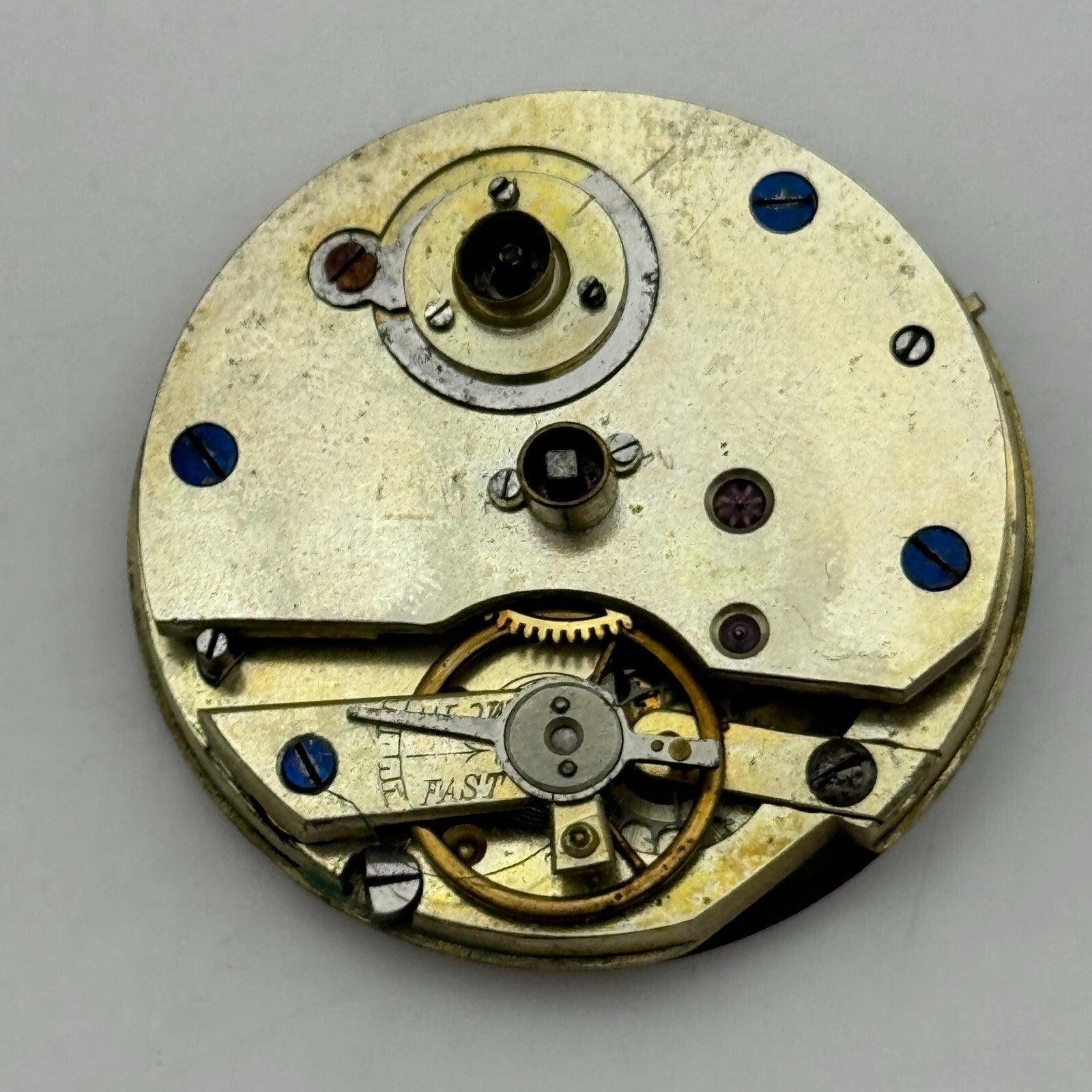 36.1mm Antique Beautiful Porcelain Dial Key Wound Pocket Watch Movement PARTS