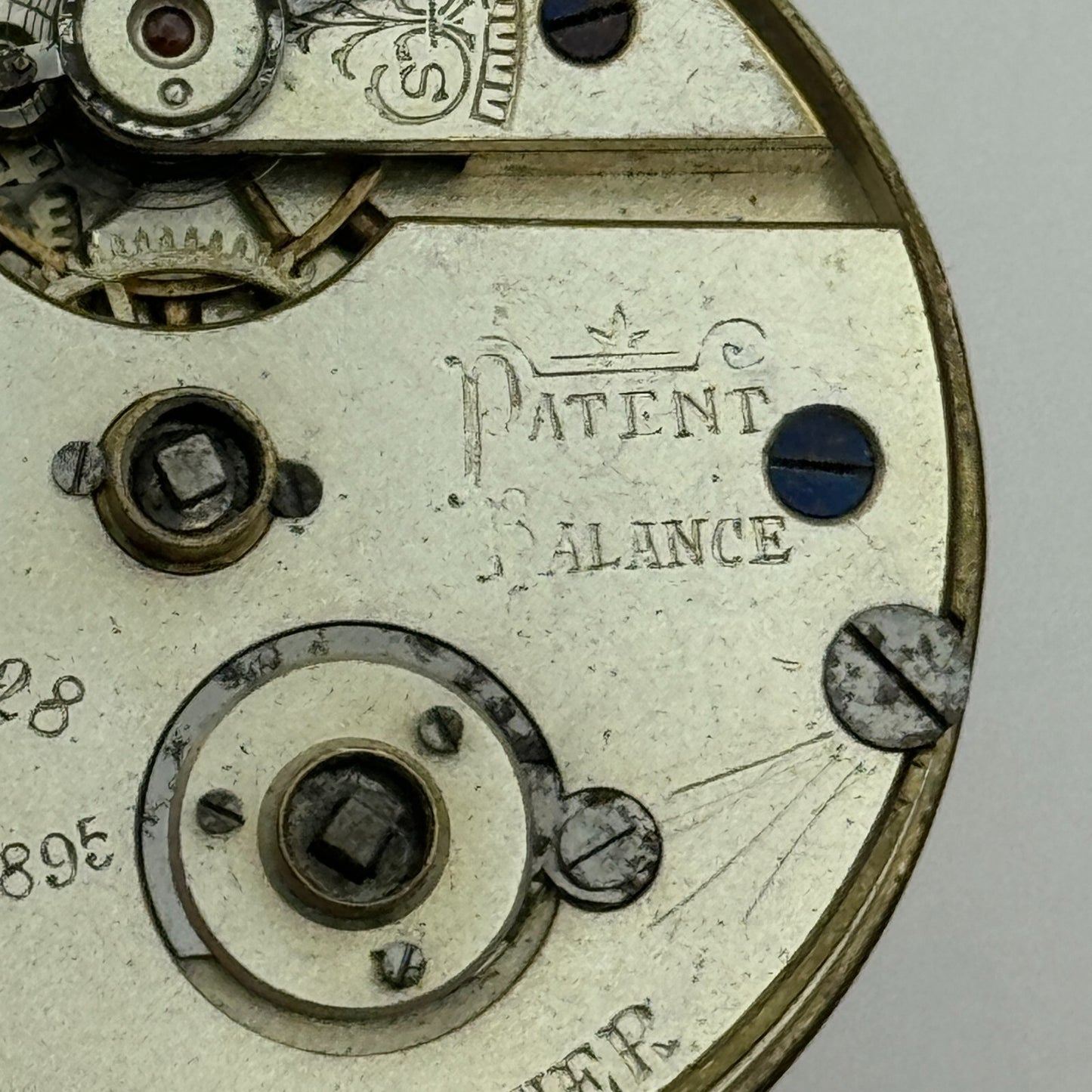 44.1mm Antique H Samuel Manchester Patent Balance Pocket Watch Movement PARTS