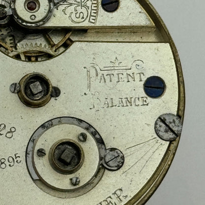 44.1mm Antique H Samuel Manchester Patent Balance Pocket Watch Movement PARTS