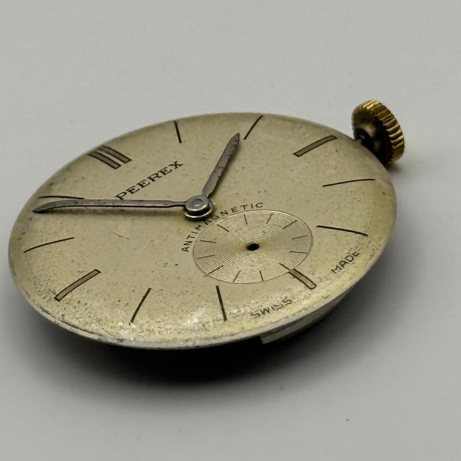 Peerex 15 Jewels Watch Movement Running Manual Wind Vintage Parts Repair 25.8mm