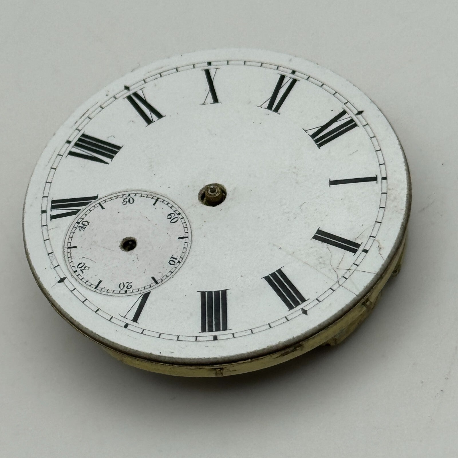 38.6mm Antique Key Wound Pocket Watch Movement Dial PARTS REPAIR SPARES