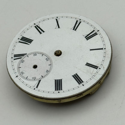 38.6mm Antique Key Wound Pocket Watch Movement Dial PARTS REPAIR SPARES