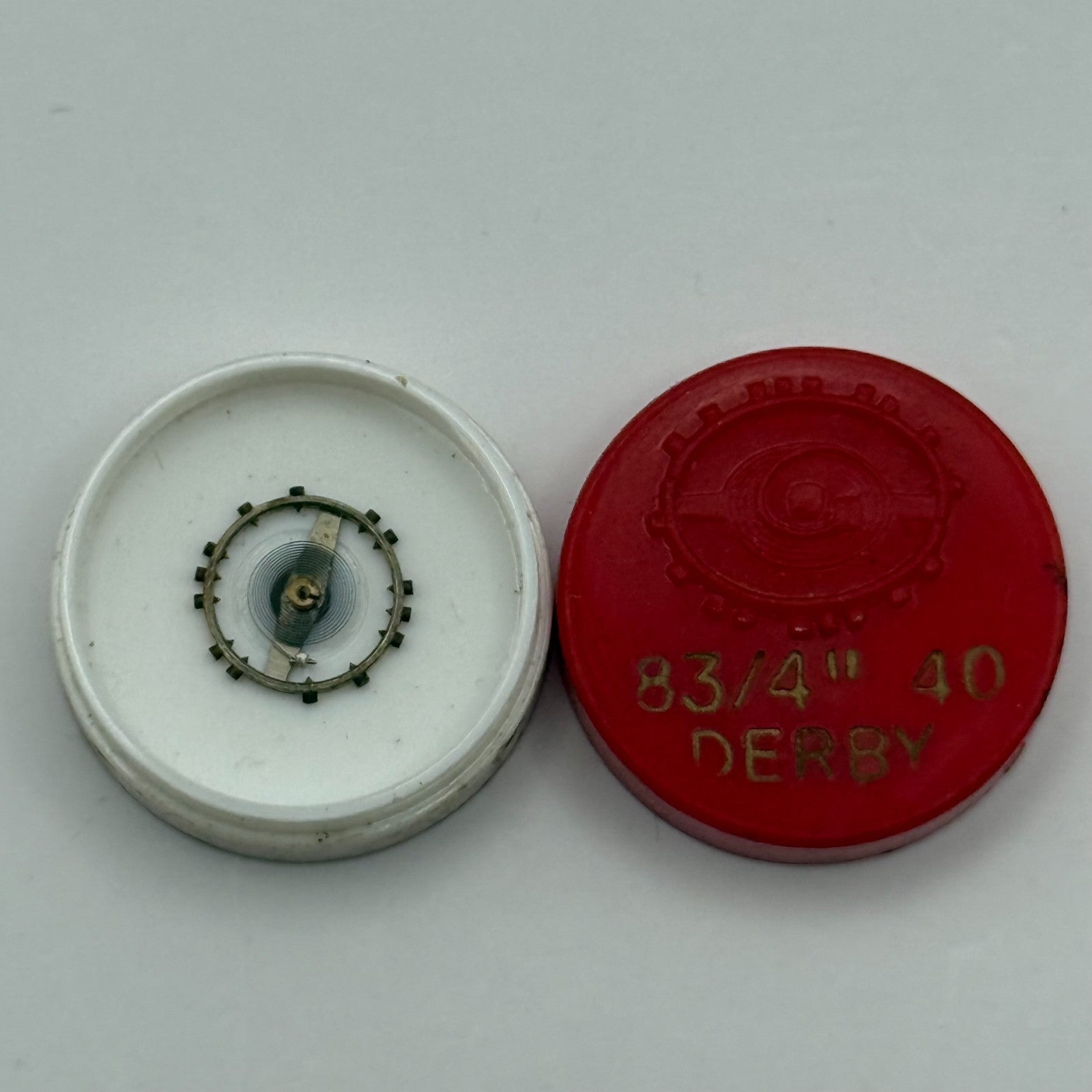 Derby 40 Balance Wheel Complete And Spring 8 3/4''' Watch Movement Parts NOS