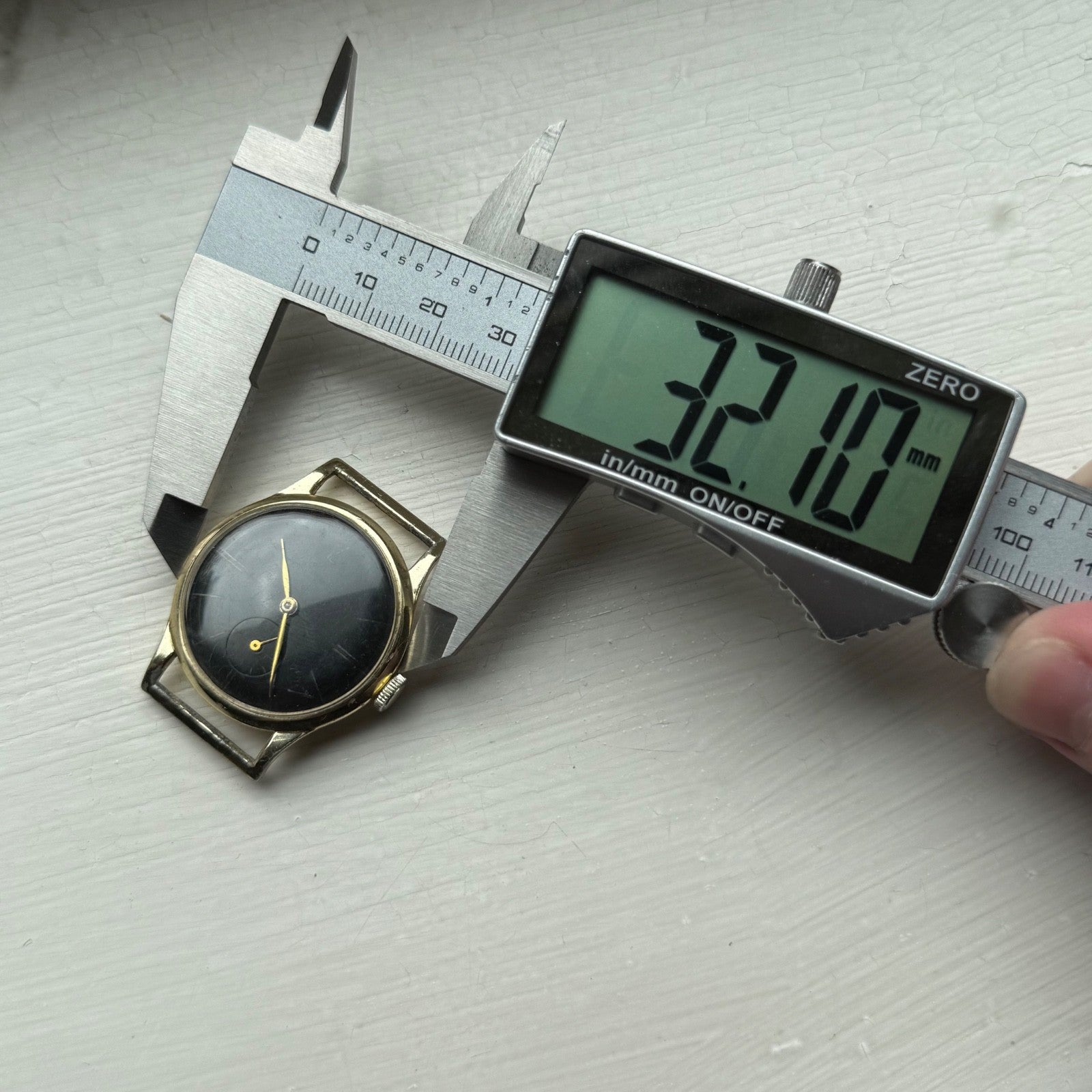 32mm Vintage Stirling Black Dial Sub Seconds Manual Wind Watch PARTS / REPAIR