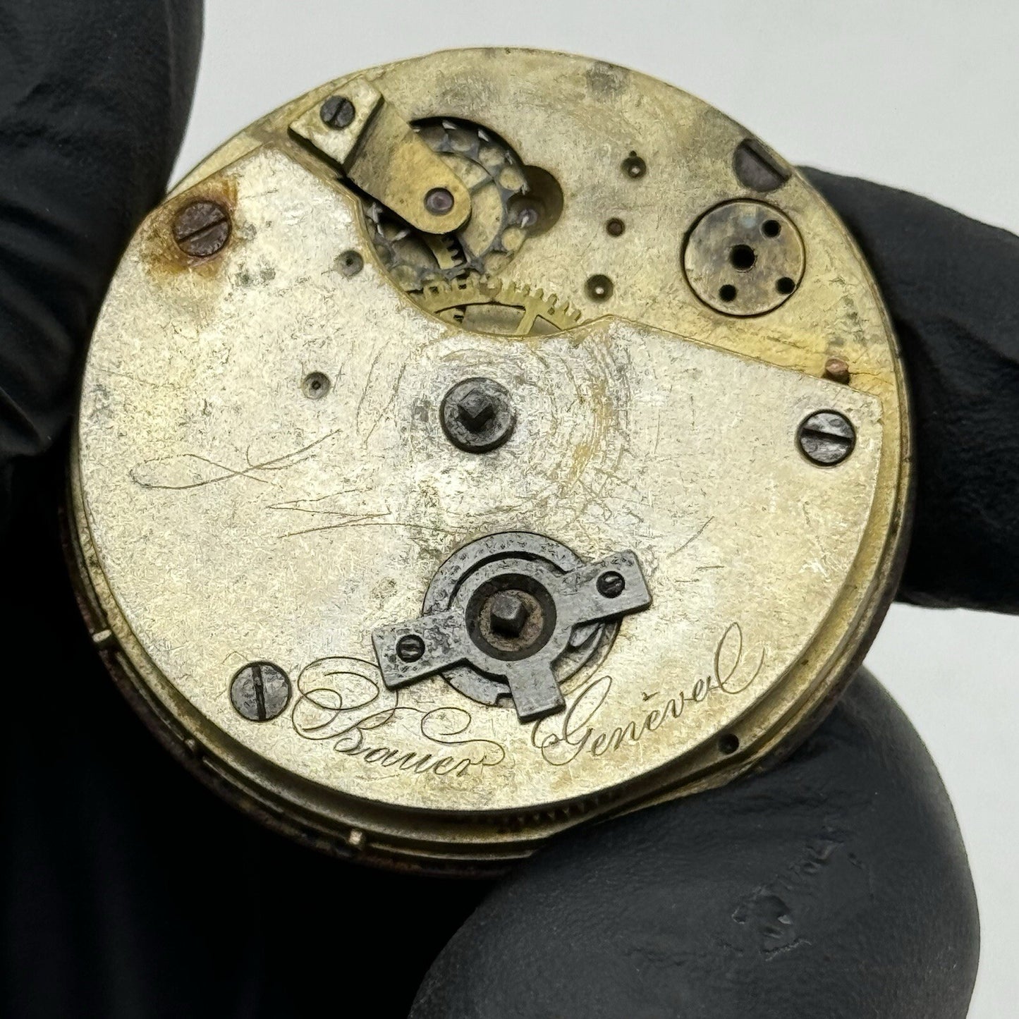 39.5mm Manual Wind Bauer Geneve No Balance Pocket Watch Movement FOR PARTS