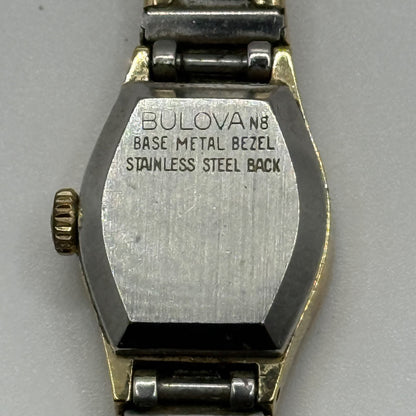 16mm Vintage Bulova Ladies Gold Plated Swiss Manual Wind Watch PARTS / REPAIR