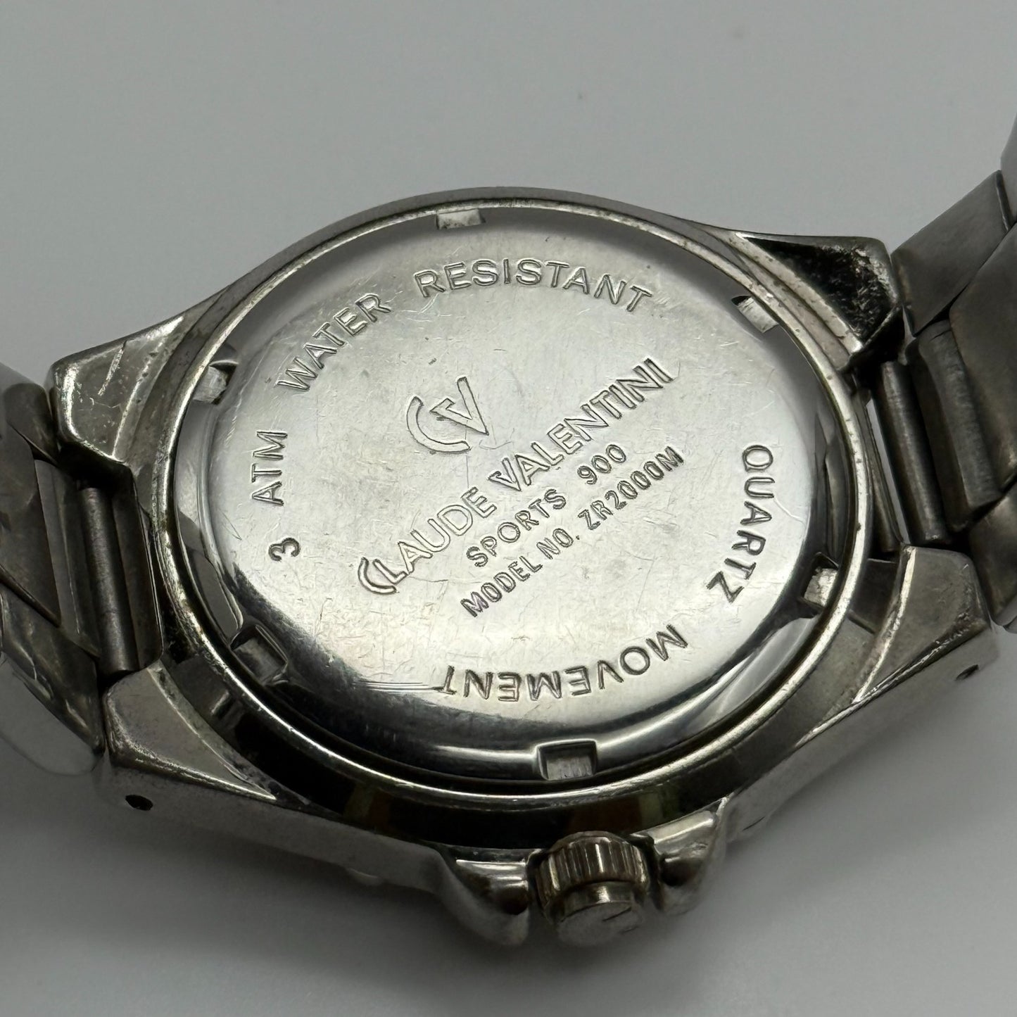 Claude Valentini Sports 900 Men’s Quartz Watch Date Steel Bracelet Working 39mm