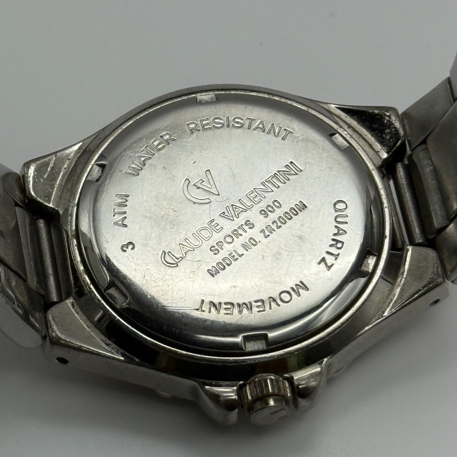 Claude Valentini Sports 900 Men’s Quartz Watch Date Steel Bracelet Working 39mm