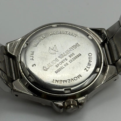 Claude Valentini Sports 900 Men’s Quartz Watch Date Steel Bracelet Working 39mm