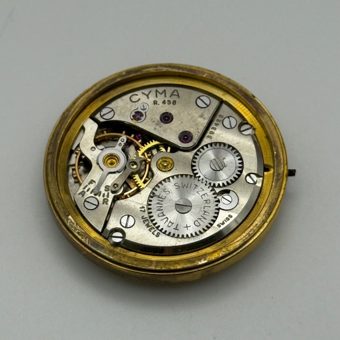 Cyma R.458 Watch Movement Manual Wind Men's Vintage Swiss Parts Repair 28.3mm