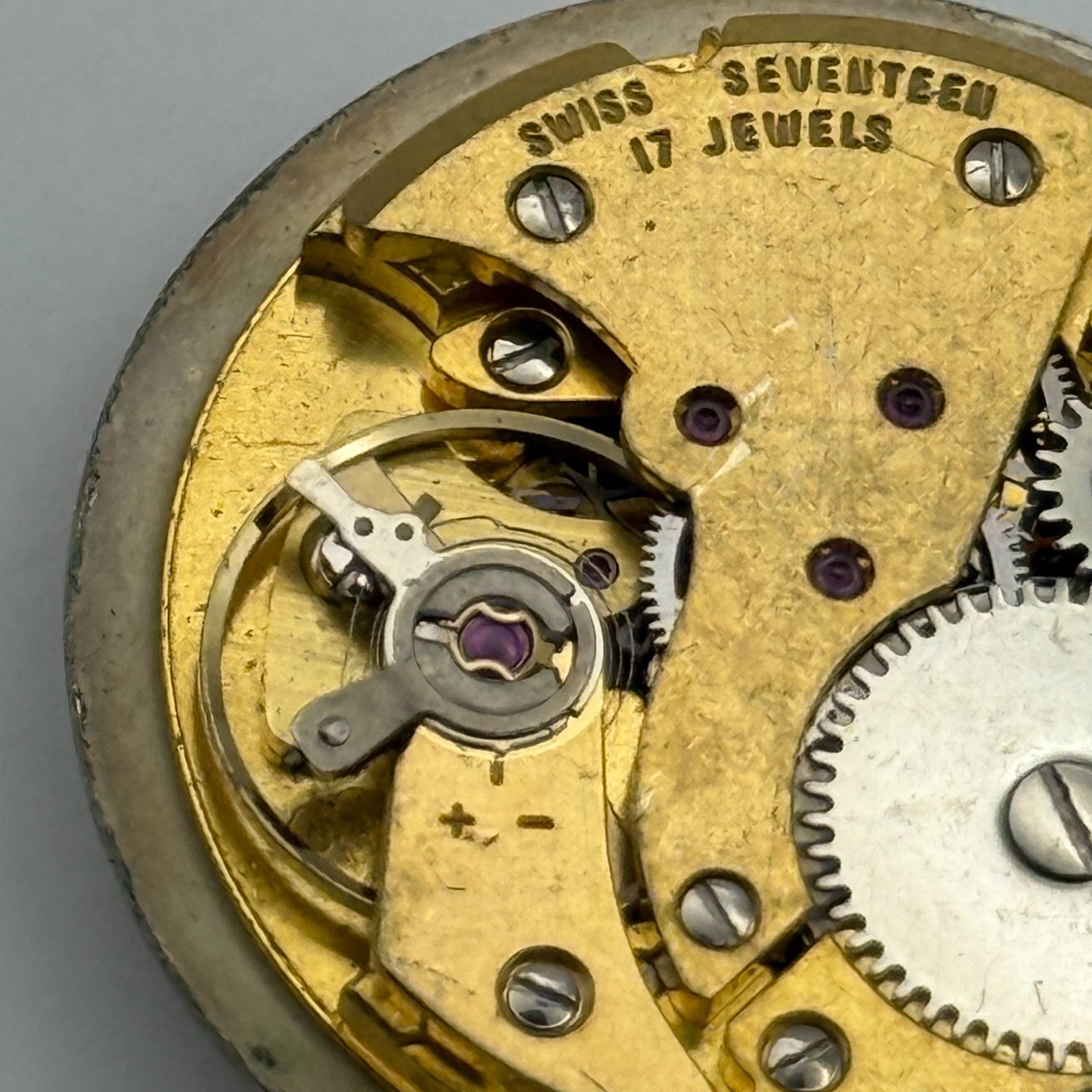 FHF ST 96 Pointer Watch Movement Running Avia Manual Wind Vintage Parts 25.9mm