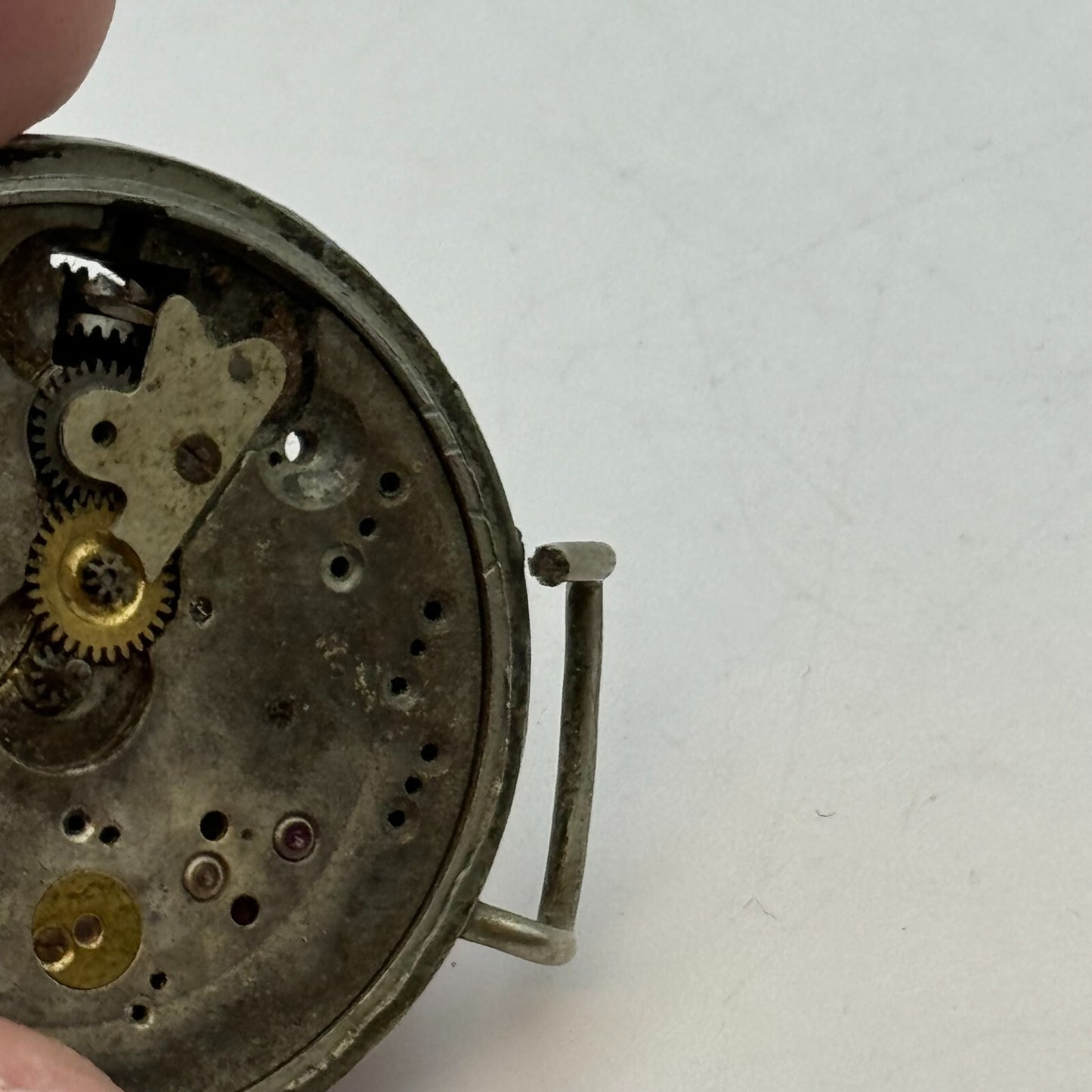 33.6mm Unidentified 15 Jewels Men's Trench Watch Movement Manual Wind PARTS