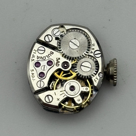 13.2mn Vintage Ladies Bulova 5AD Manual Wind Swiss Watch Movement PARTS REPAIR