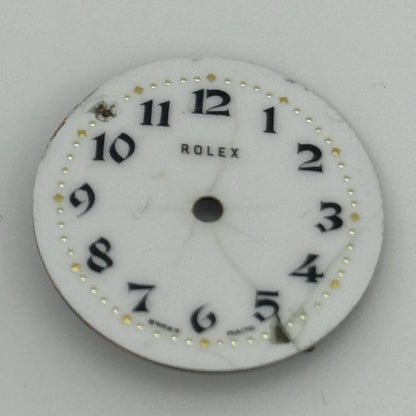 21.8mm Rare Antique Rolex Swiss Porcelain Watch Dial TO RESTORE PARTS REPAIR