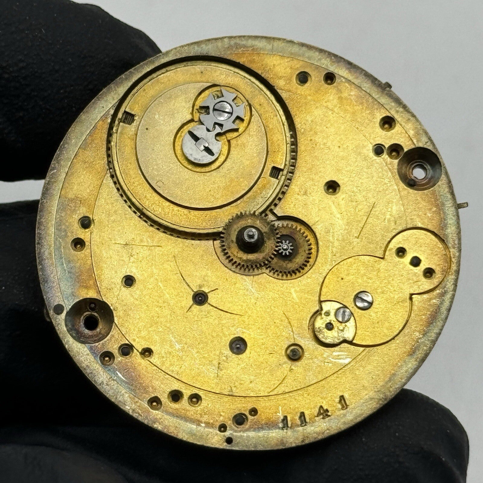 36.2mm Oxidised Cylinder Pocket Watch Movement No Dial Hands FOR PARTS
