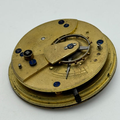 45mm Antique J W Johnston & Son Carlisle Key Wound Pocket Watch Movement PARTS