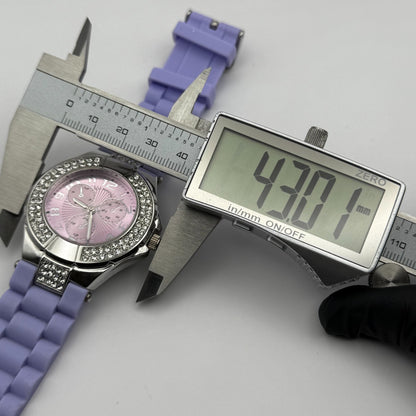 Eve Mon Crois Ladies Quartz Watch Subdial Crystal Accents Japan Working 40mm