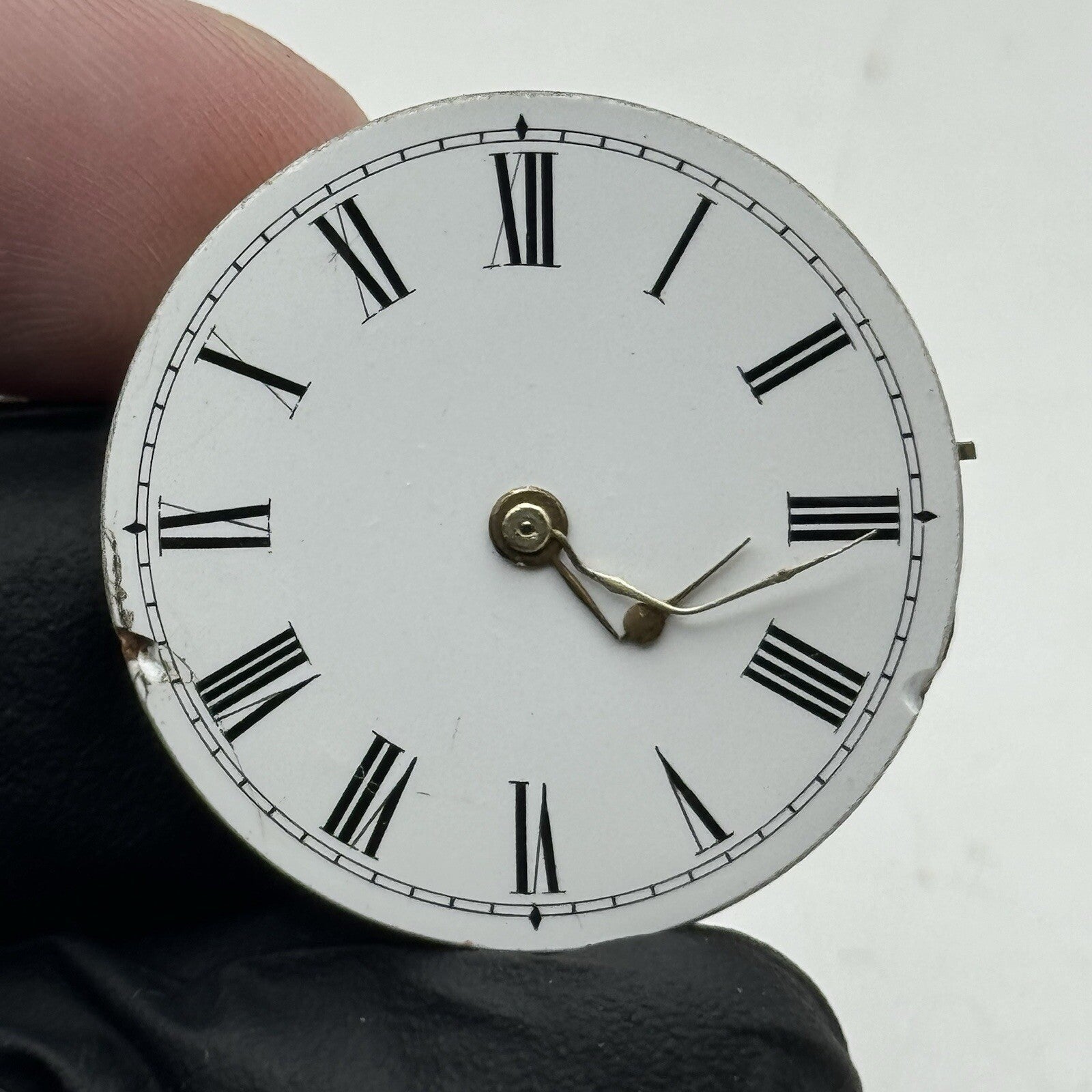 31.6mm Quality White Porcelain Dial Cylinder Watch Movement FOR PARTS