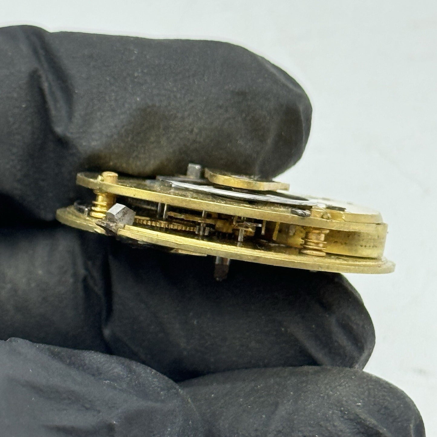33.7mm Unidentified Quality Fusee Antique Pocket Watch Movement FOR PARTS