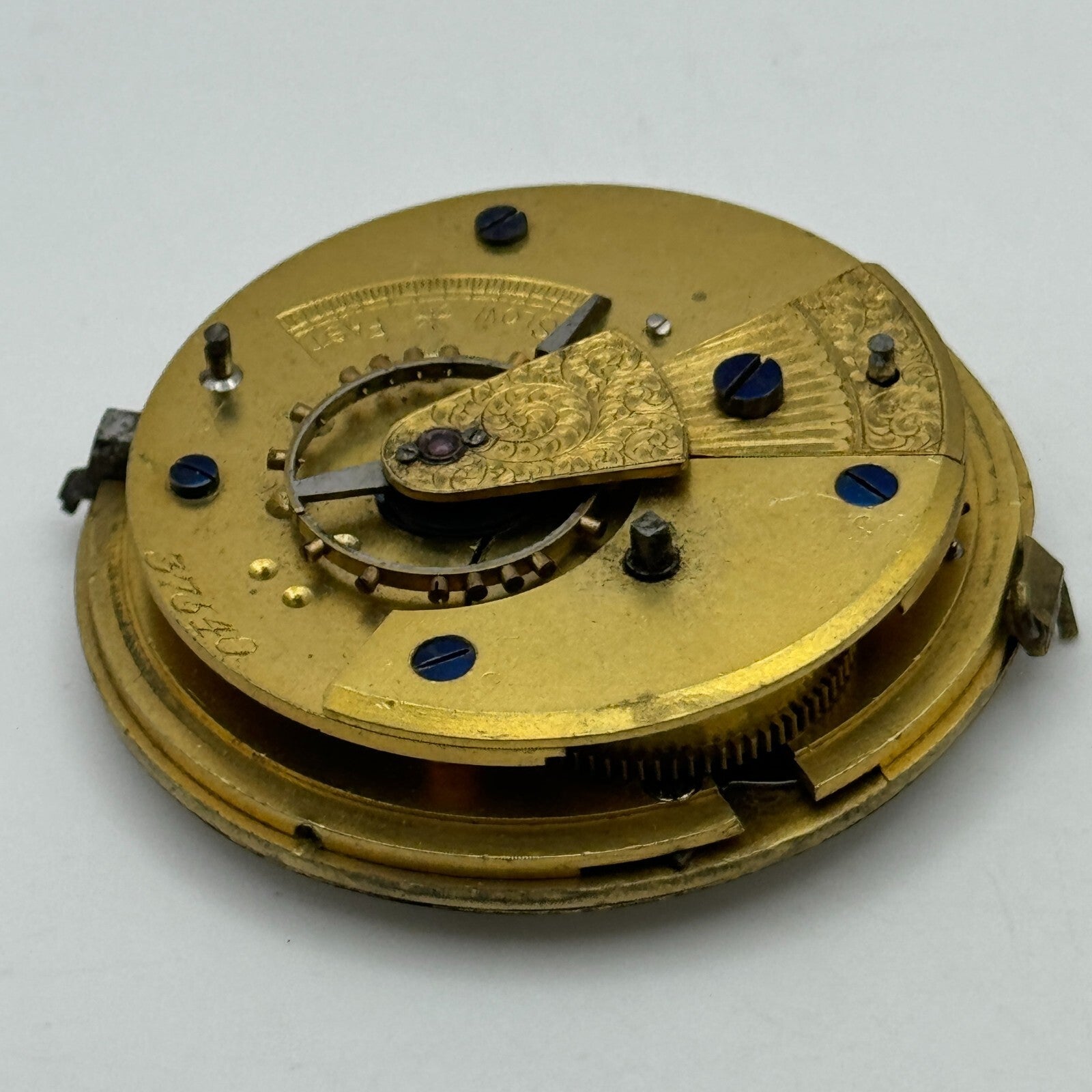 Antique 50mm Good Quality English Pocket Watch Movement Unidentified PARTS SPARE