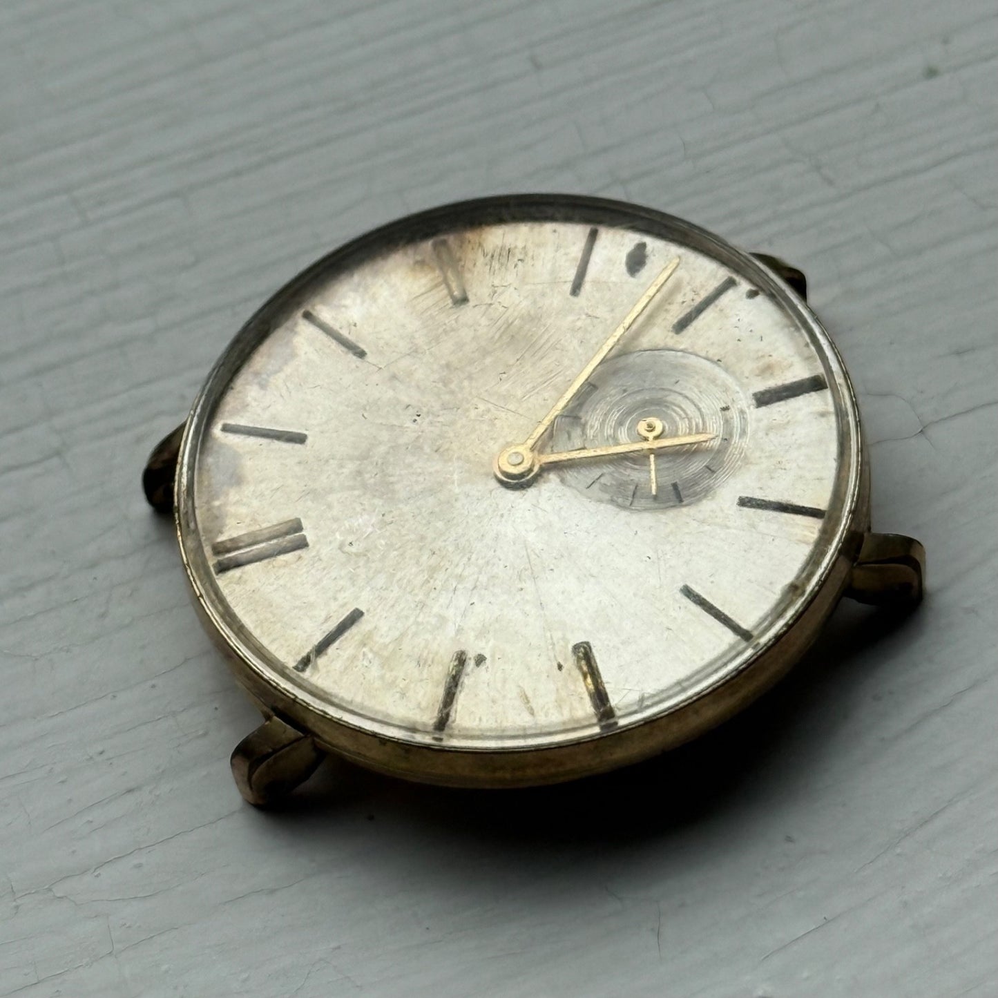 33mm Vintage Mystery Dial Peseux 7040 Balance Ok Manual Wind Watch PARTS REPAIR