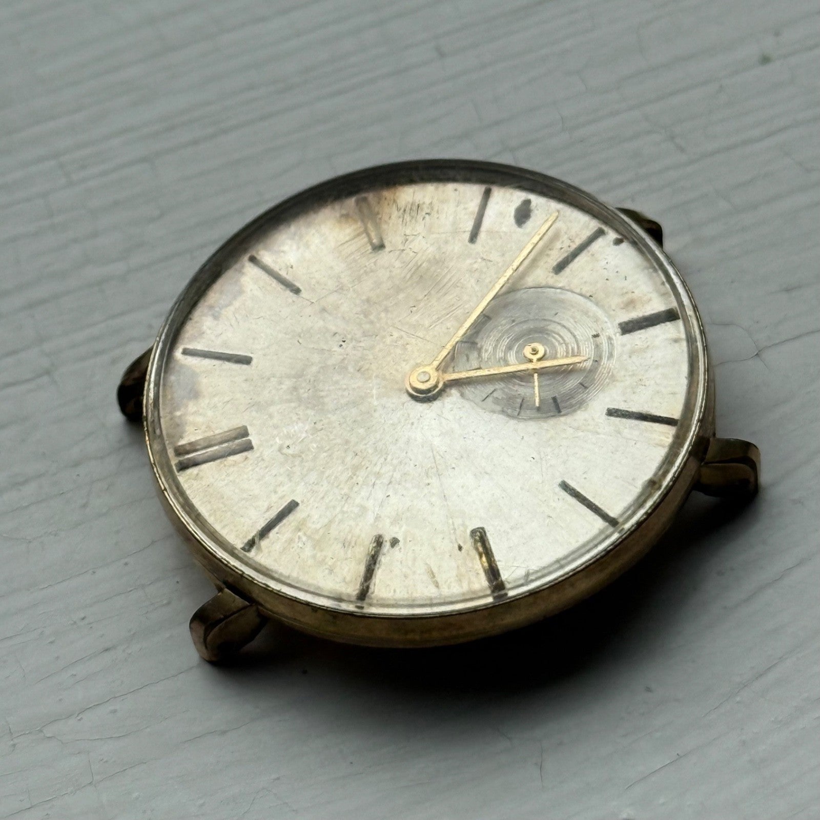 33mm Vintage Mystery Dial Peseux 7040 Balance Ok Manual Wind Watch PARTS REPAIR