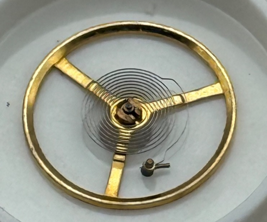 c.603 Balance Wheel Complete And Spring 10 1/2''' Watch Movement Parts NOS 