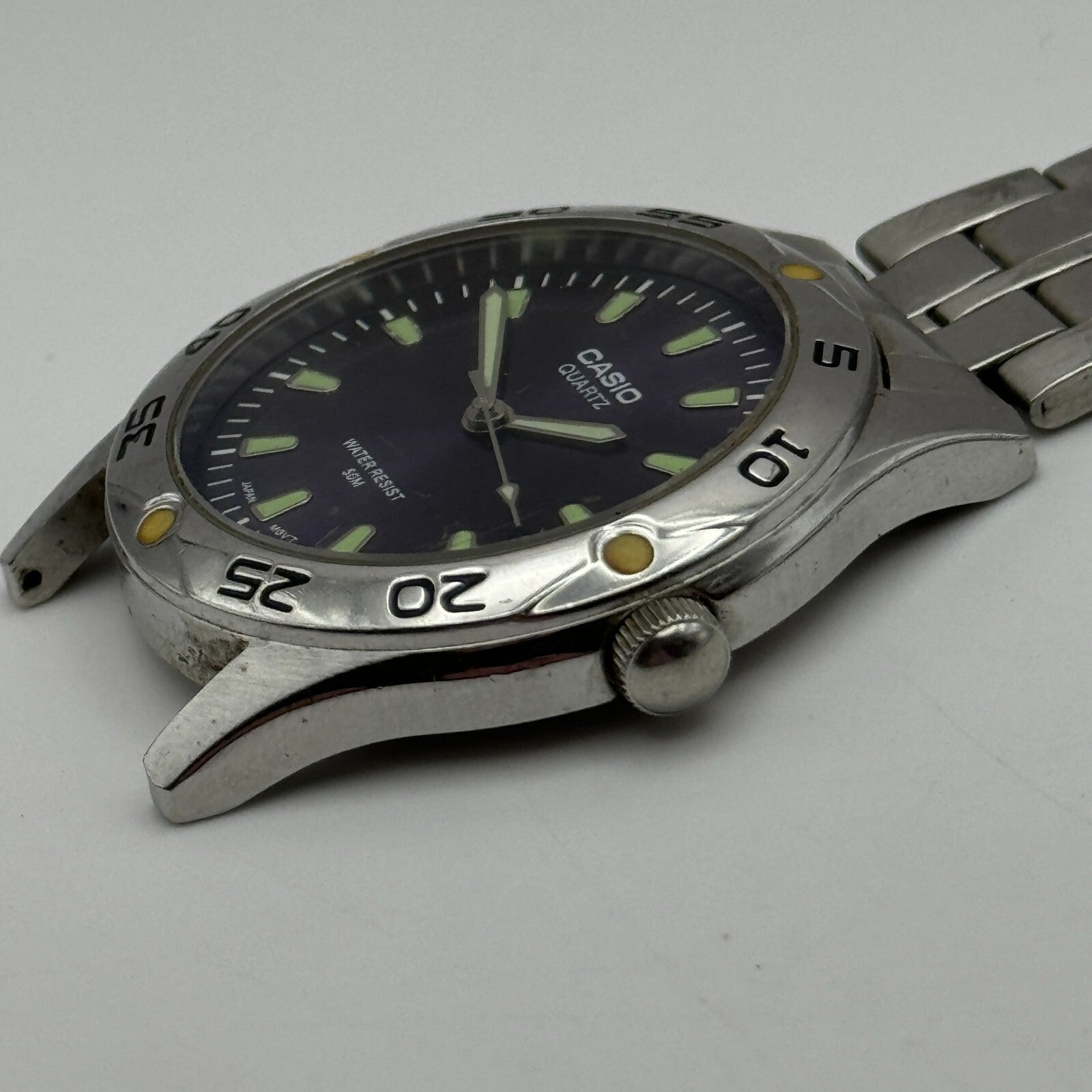40mm Men’s Working Casio MTP-1243 Water Resist 50M Purple Dial Watch New Battery