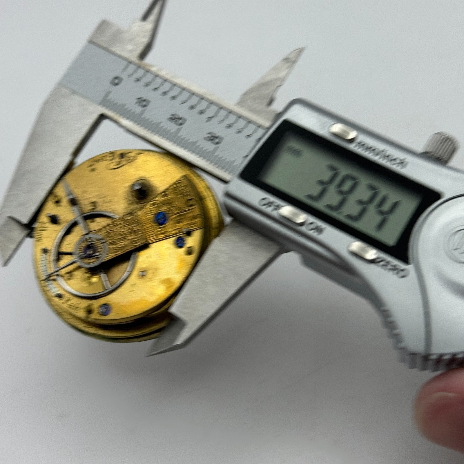 44.3mm Antique Unidentified Fusee Balance Intact Pocket Watch Movement PARTS