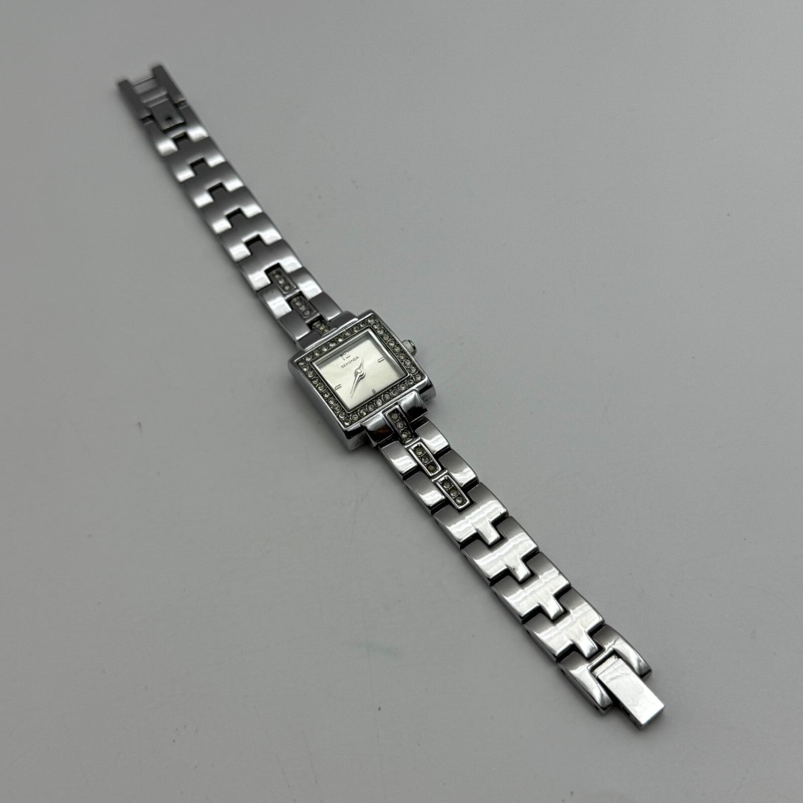 19mm Working Ladies Sekonda 4738 Jewelled Silver Tone Japan Quartz Watch 6 Inch