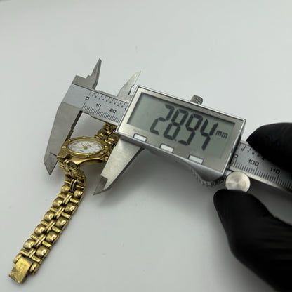 28mm Working Ladies Krug Baumen Baron 4959KL Gold Plated Quartz Watch 5.7 Inches