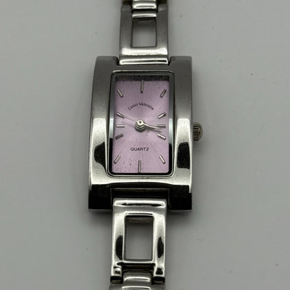 Louis Valentine Ladies Quartz Watch Purple Dial Silver Tone Japan Working 19mm