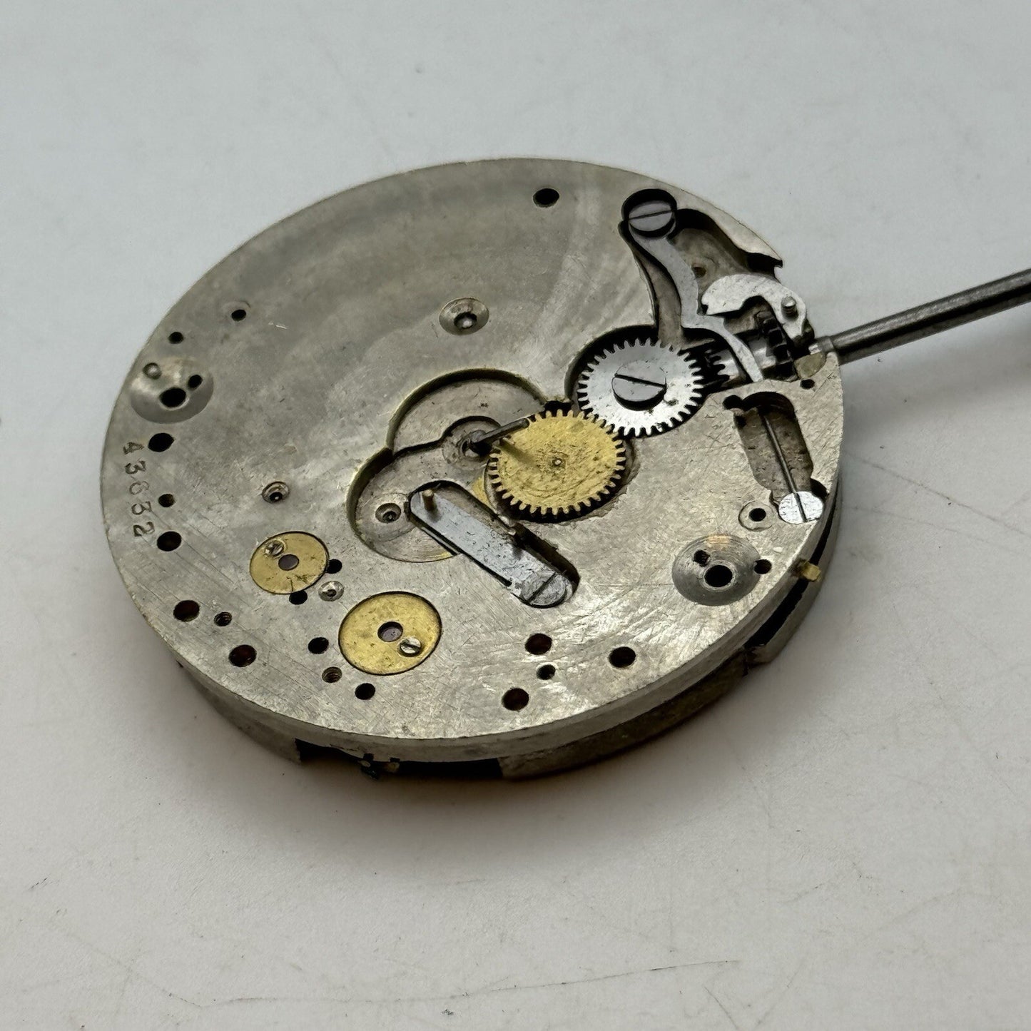 41.3mm Manual Wind UIT Top Wind Pocket Watch Movement Balance Damaged FOR PARTS
