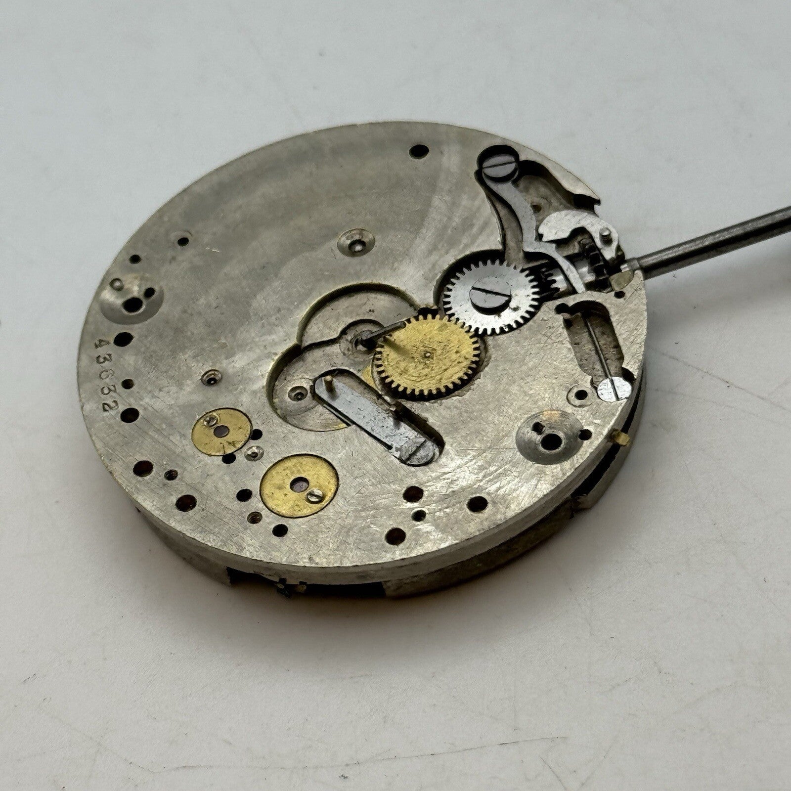 41.3mm Manual Wind UIT Top Wind Pocket Watch Movement Balance Damaged FOR PARTS