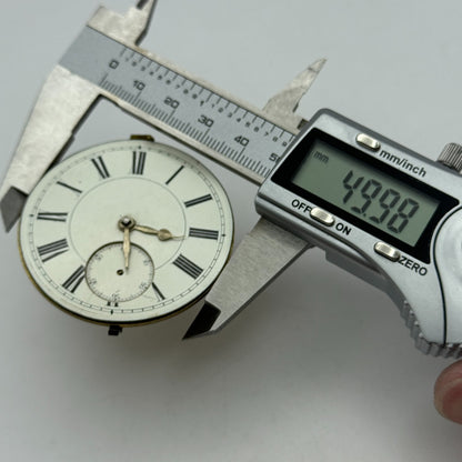 Antique 50mm Good Quality English Pocket Watch Movement Unidentified PARTS SPARE