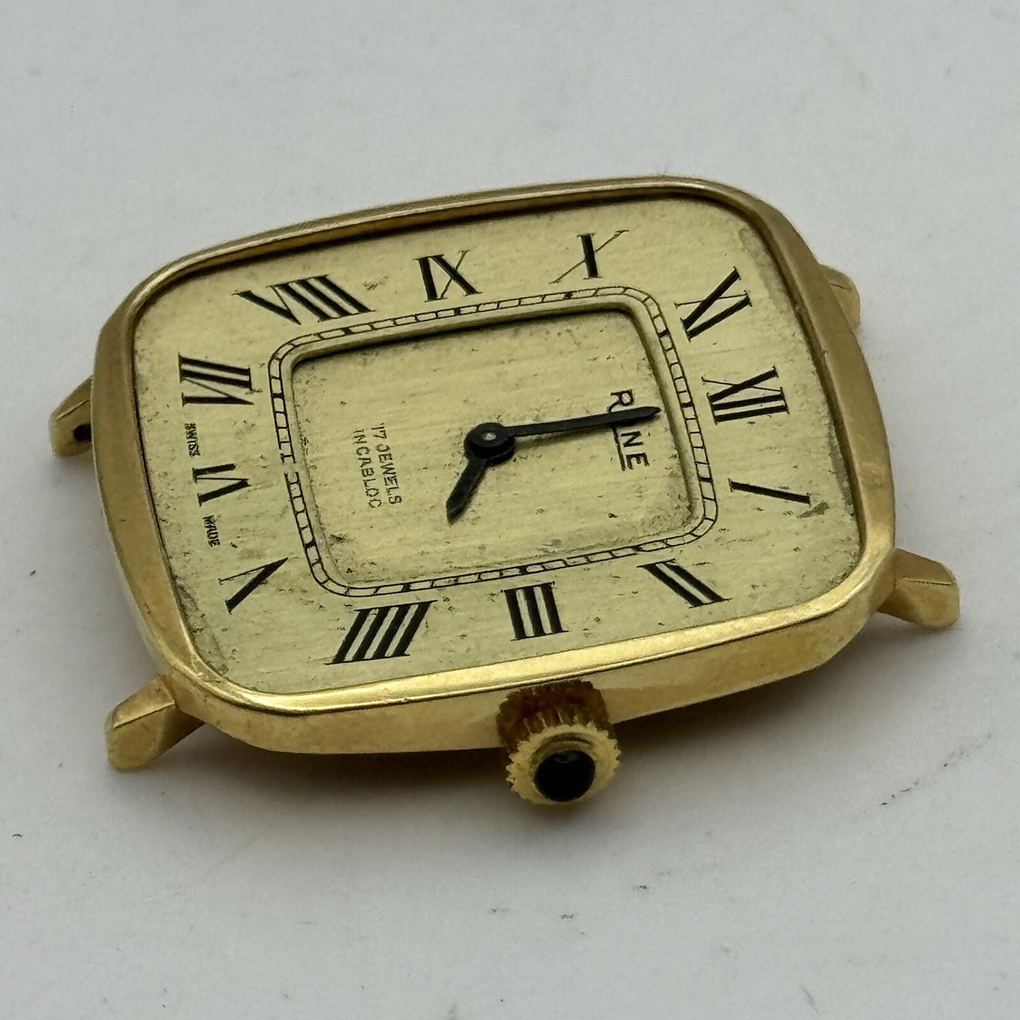 29mm Ladies Manual Wind Rone Gold Placed SwissWatch Head FOR PARTS To Restore