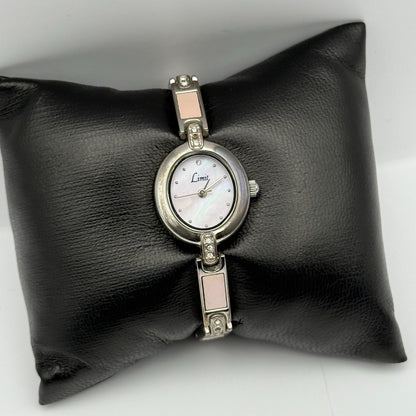 Limit Ladies Quartz Watch Pink MOP Dial Silver Tone Bracelet Working 19mm