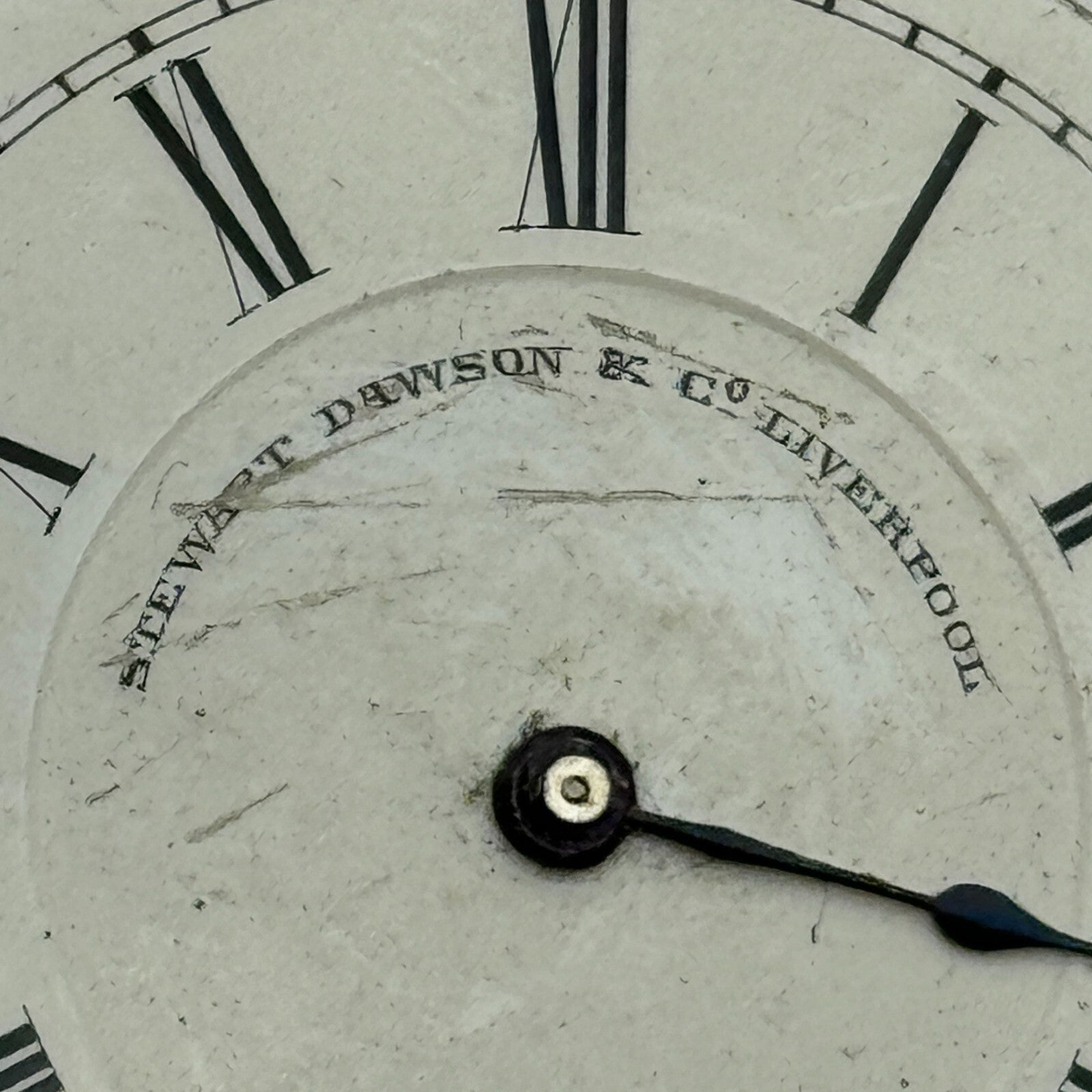 36.3mm Antique Stewart Dawson Co Liverpool Key Wound Pocket Watch Movement PARTS