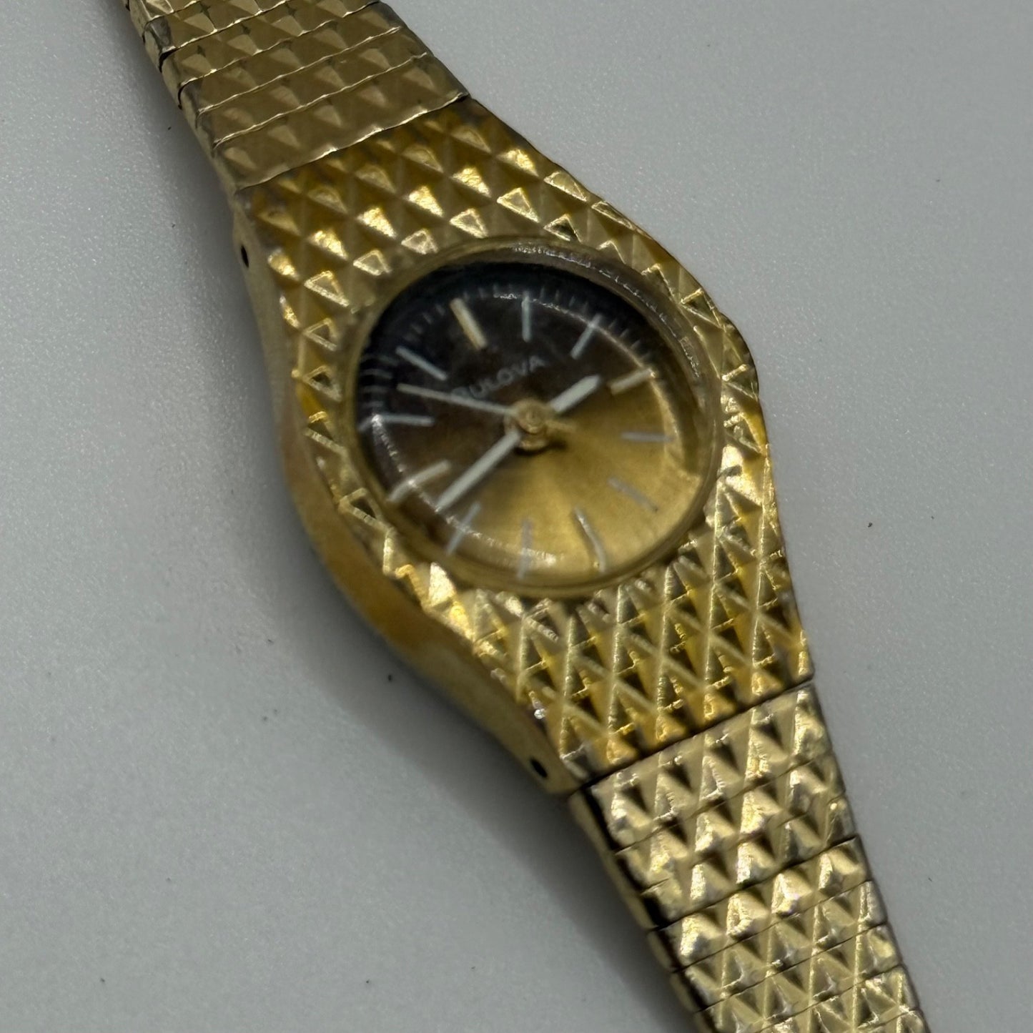 16mm Vintage Bulova Ladies Gold Plated Swiss Manual Wind Watch PARTS / REPAIR