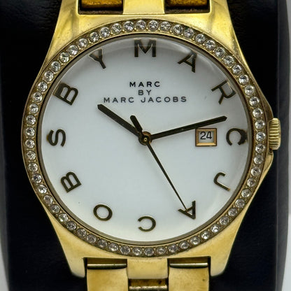 39mm Working Ladies Marc By Marc Jacobs White Date Dial Quartz Watch 5.25 Inches