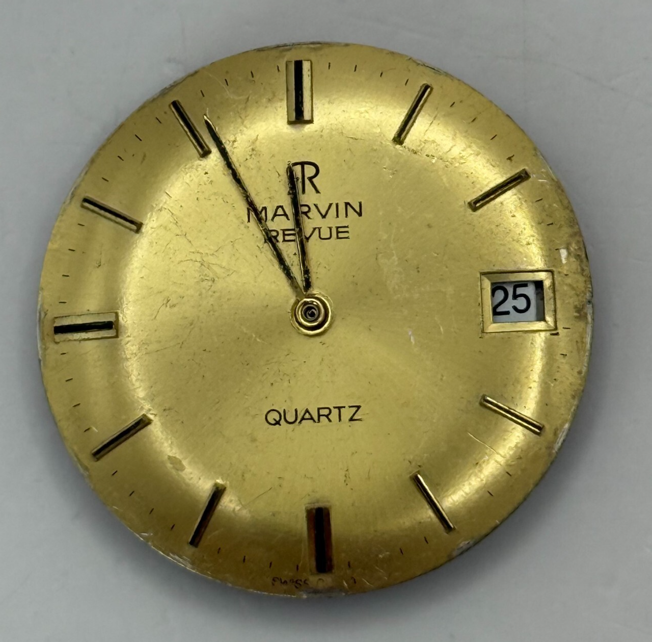 25.7mm Vintage Marvin Revue ISA Cal 1198 Date Dial Quartz Watch Movement PARTS