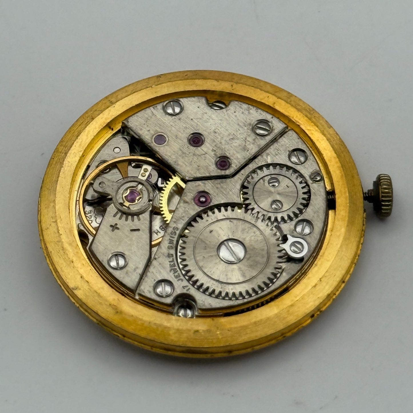 Garrard Peseux 320 Watch Movement Running Manual Wind Vintage Swiss Parts 30.2mm