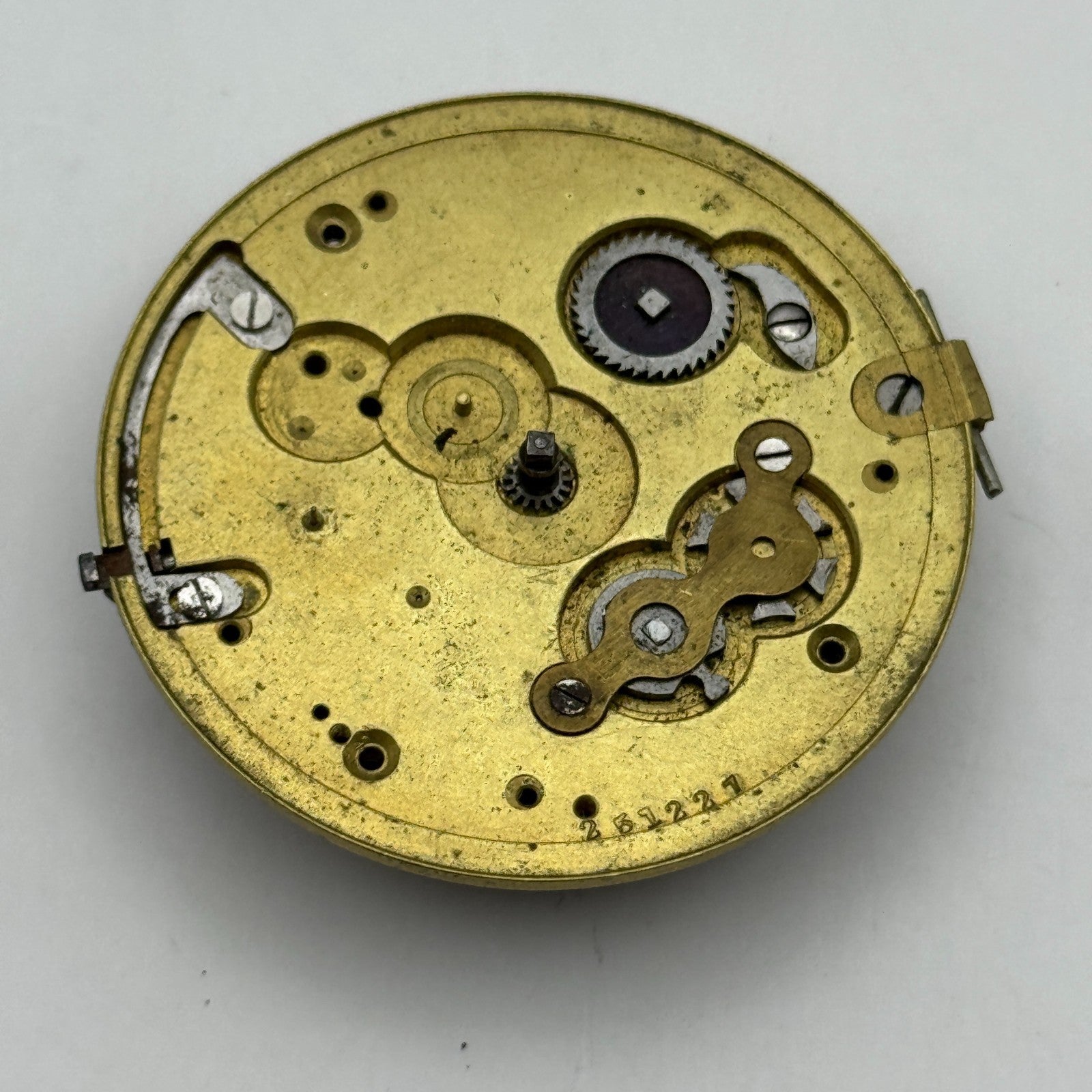 Fusee Pocket Watch Movement Antique English Manchester Parts Repair Spare 48.1mm