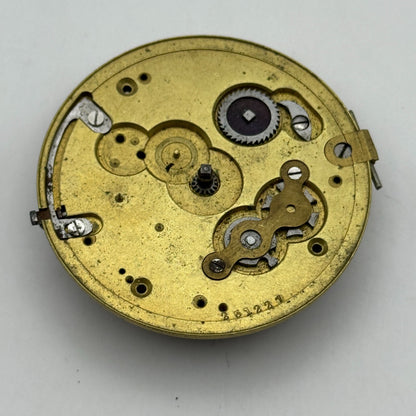 Fusee Pocket Watch Movement Antique English Manchester Parts Repair Spare 48.1mm