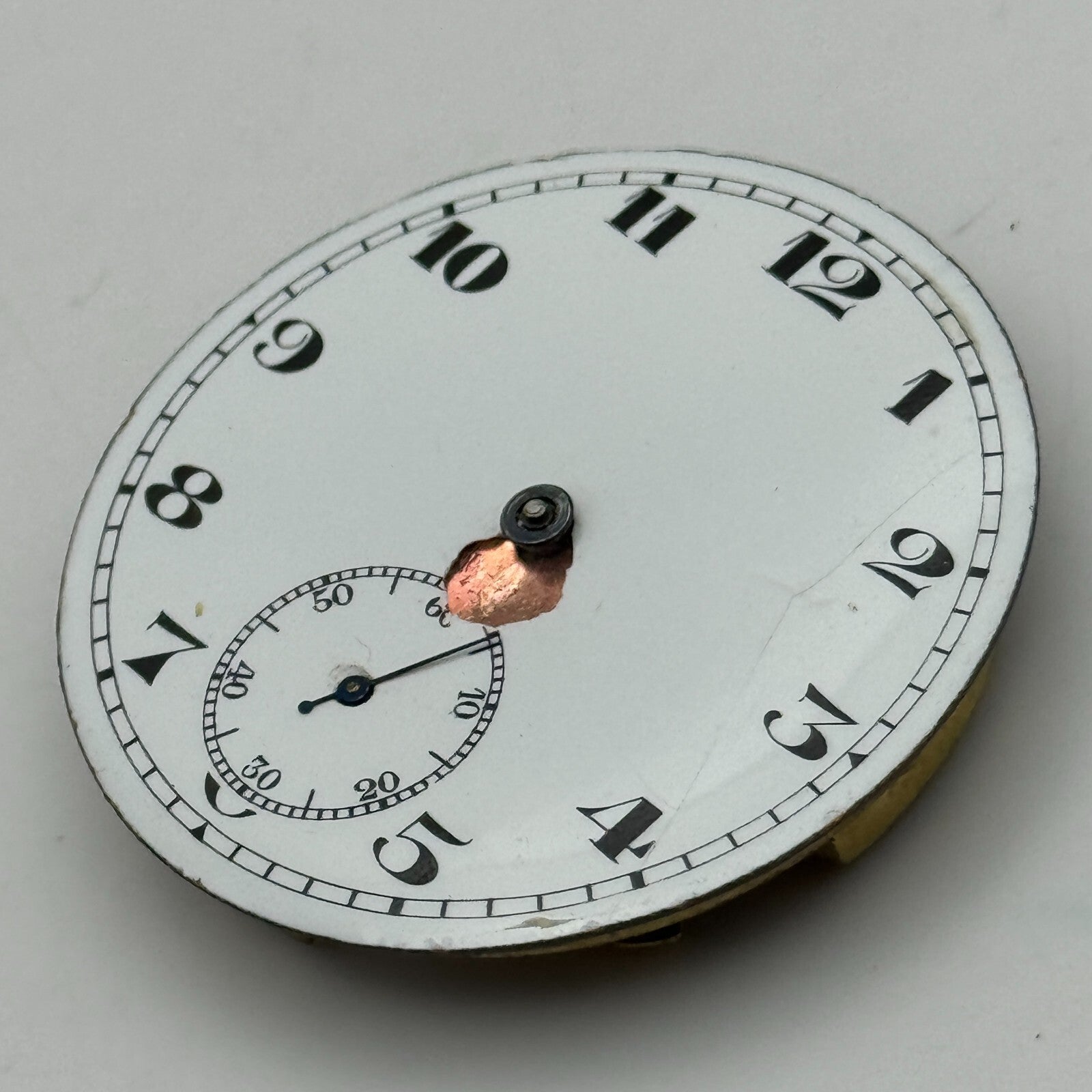 43.2mm Vintage Open Face Sub Seconds Balance Ok Pocket Watch Movement PARTS