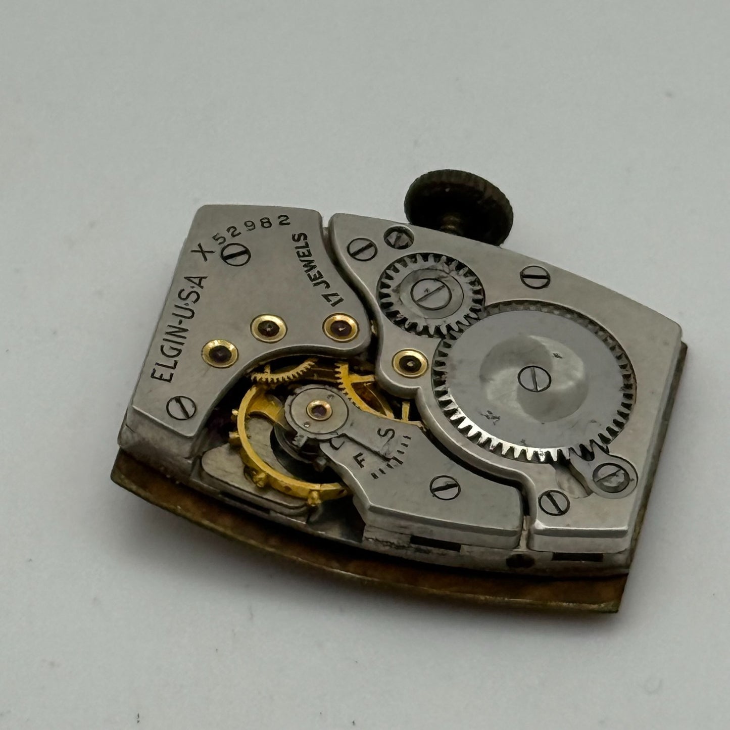 Running 1939 Vintage 15/0s Elgin 537 Model 1 American Watch Movement FOR PARTS