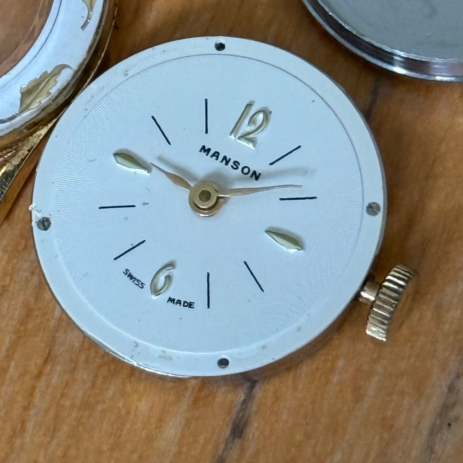 25mm Vintage Manson Patterned Flower Bezel Swiss Manual Basis Watch ZZ PARTS