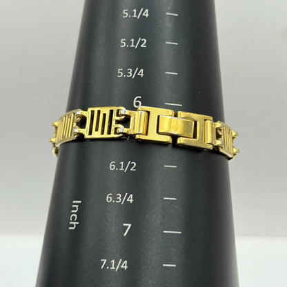 22mm Working Ladies Sekonda Gold Tone Panel Bracelet Quartz Watch 6 Inches